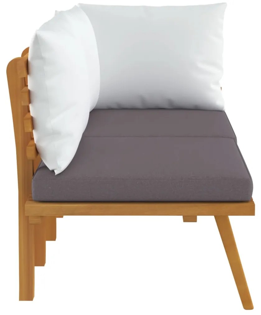 2 pcs conjunto lounge de jardim c/ almofadões acácia maciça