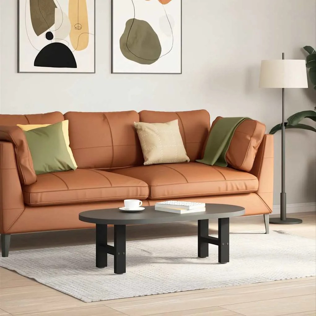 Pés para mesa de centro pretos 2 peças 30x(30-31) cm aço