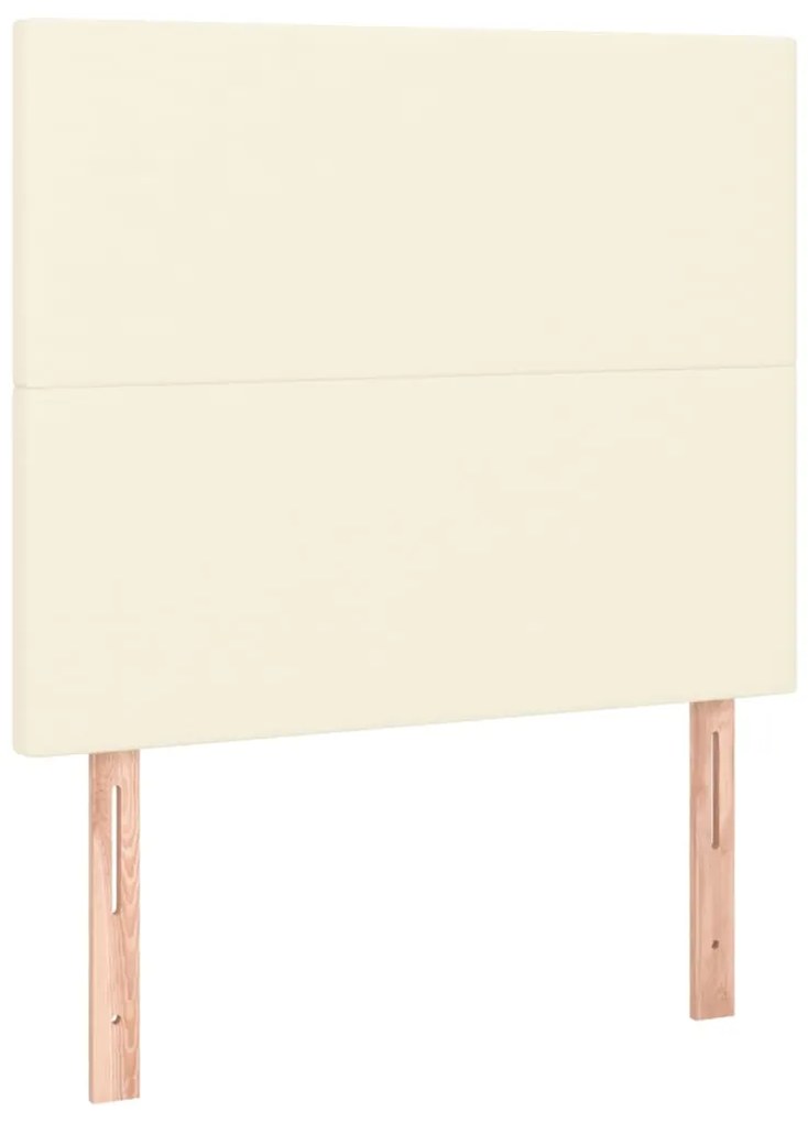 Cama com molas/colchão 100x200 cm couro artificial cor creme