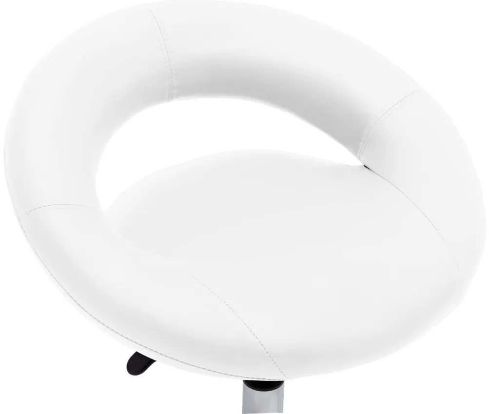 Cadeira de trabalho com rodas couro artificial branco