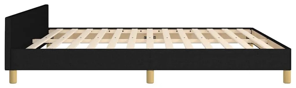 Estrutura de cama sem colchão 160x200 cm tecido preto
