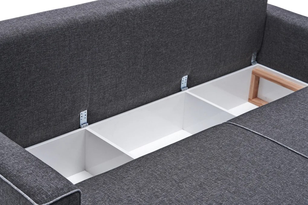 Sofá-Cama de Canto Ece – Antracite – 315 cm x 88 cm x 160 cm