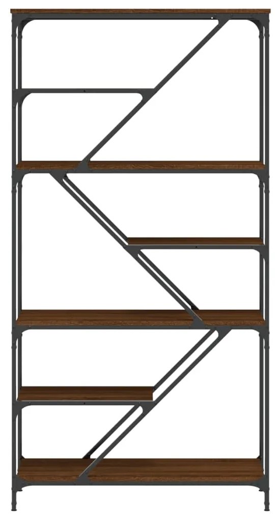 Estante 91x36x176 cm derivados de madeira/aço carvalho castanho
