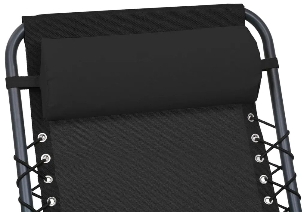 Encosto cabeça cadeira de pátio 40x7,5x15 cm textilene preto