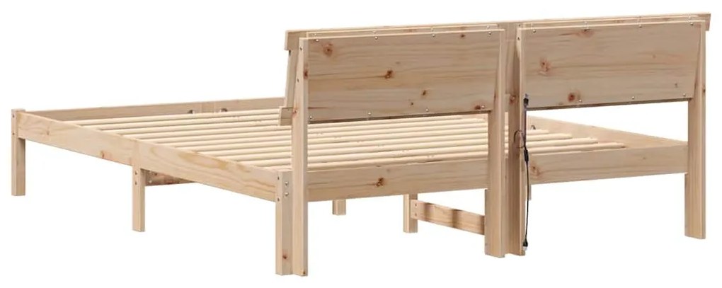 Estrutura da Cama Castanho 140 x 200 cm Madeira de Pinheiro