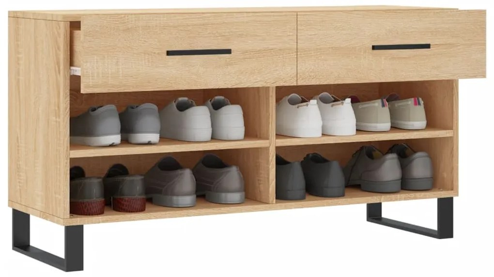 Banco sapateira 102x35x55 cm deriv. madeira carvalho sonoma