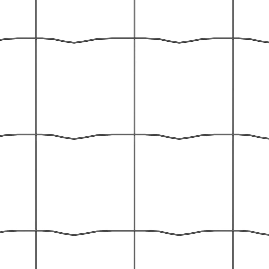 Cerca Euro com 7 Postes 1.6x10 m de Aço Galvanizado Cinza