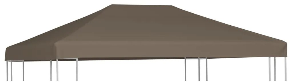 Cobertura de gazebo 310 g/m² 3x4 m cinzento-acastanhado