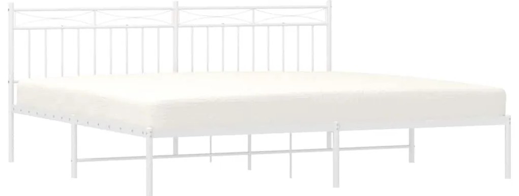 Estrutura de cama com cabeceira 193x203 cm metal branco