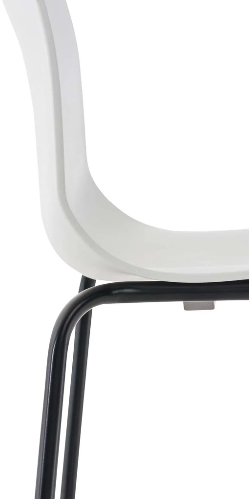 Conjunto de 2 bancos de bar Hoover em plástico e com estrutura preta 43 x 100 x 48 cm Branco