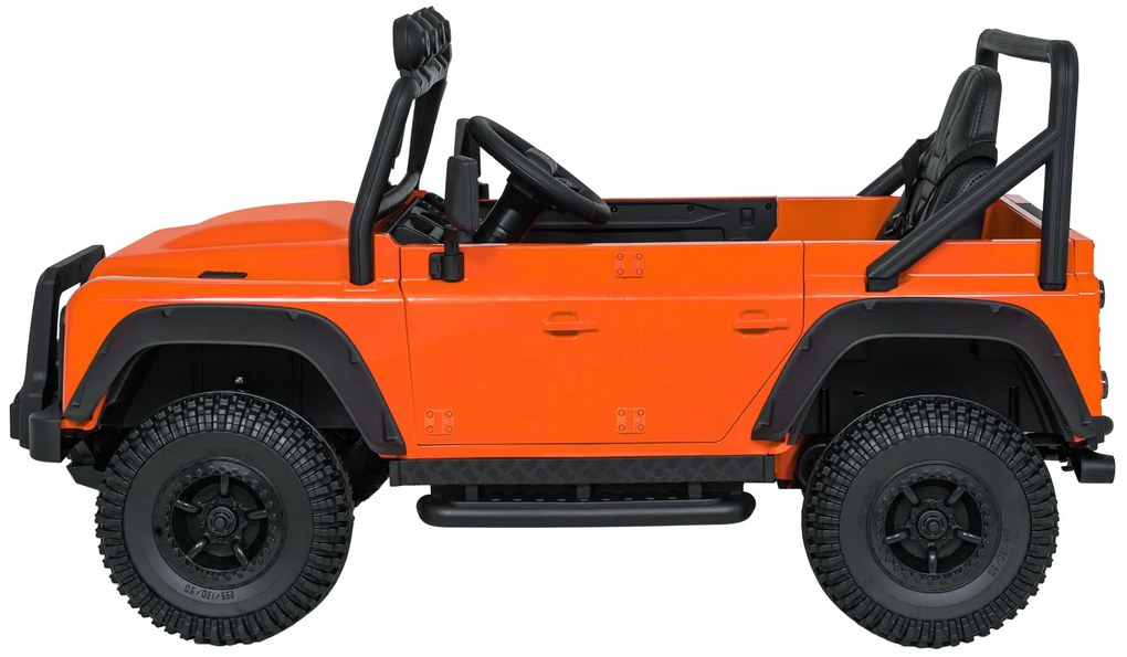 Jipe elétrico para Crianças 24V Land Rover Defender 110 SVX Concept Rodas Espuma EVA, Assento couro ecológico Laranja