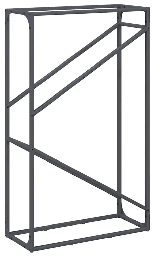 Suporte para lenha 60x25x100 cm aço laminado a frio antracite