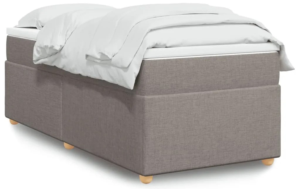 Cama com molas/colchão 90x190 cm tecido castanho-acinzentado