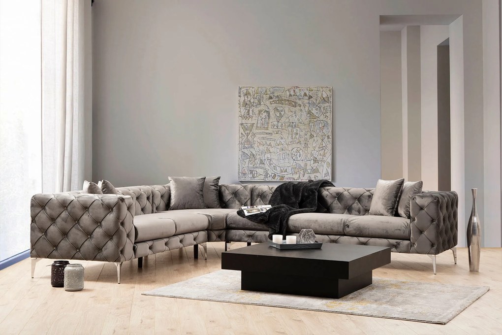 Sofá de Canto Como – Antracite – 310x270x70 cm