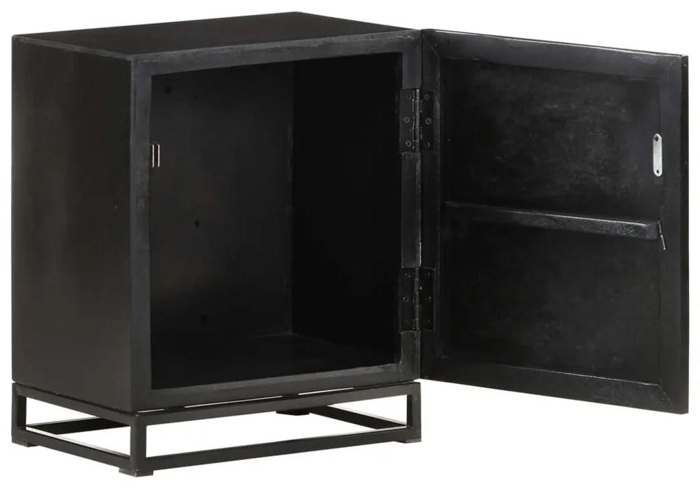 Mesa de cabeceira 40x30x50 cm acácia e mangueira maciça preto