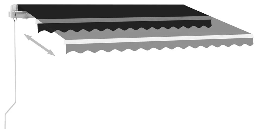 Toldo retrátil manual c/ LED 350x250 cm antracite