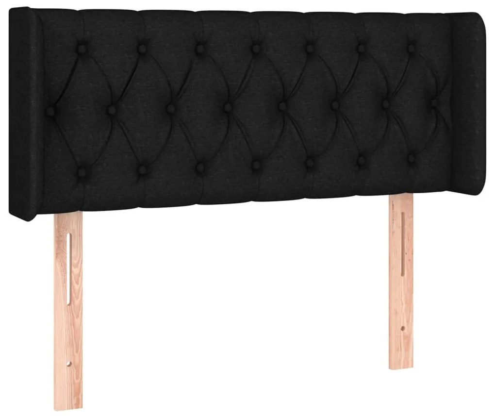 Cabeceira de cama c/ luzes LED tecido 103x16x78/88 cm preto