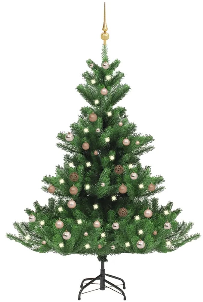 Árvore Natal artif. luzes LED/bolas 120cm abeto caucasiano verde