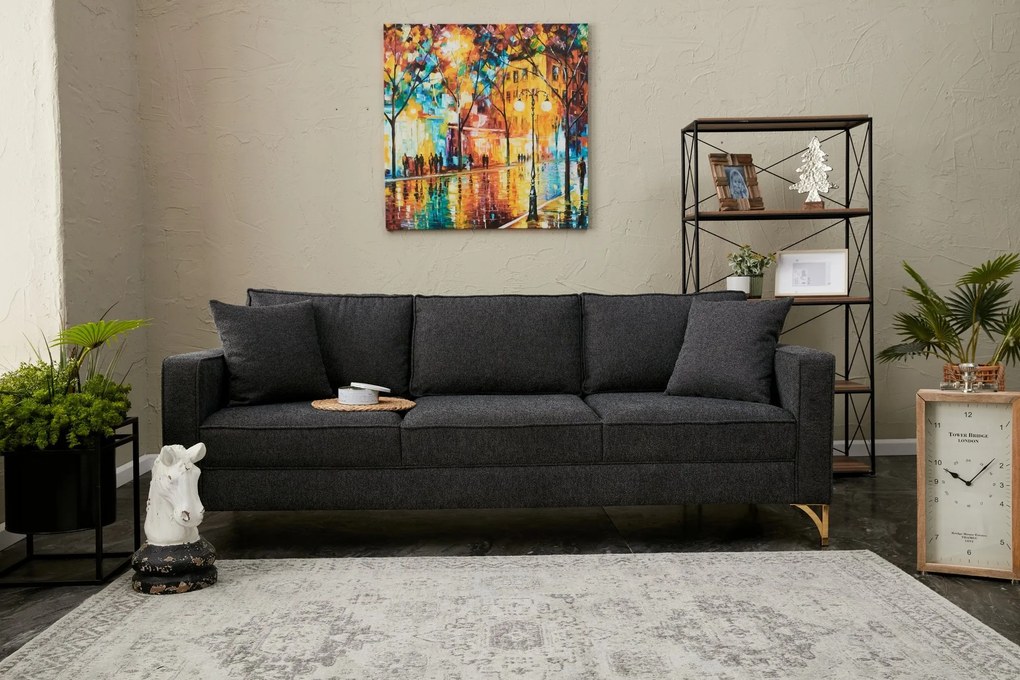 ****  
Sofá de 3 Lugares Berlin – Antracite – 220x83x91 cm

**