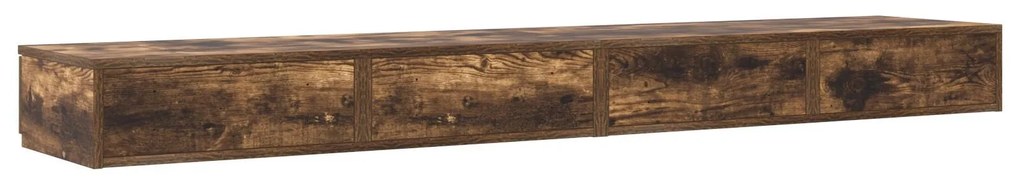 Gavetas de Cama em Carvalho Defumado - 180x36,5x16,5 cm - Feitas de Ma