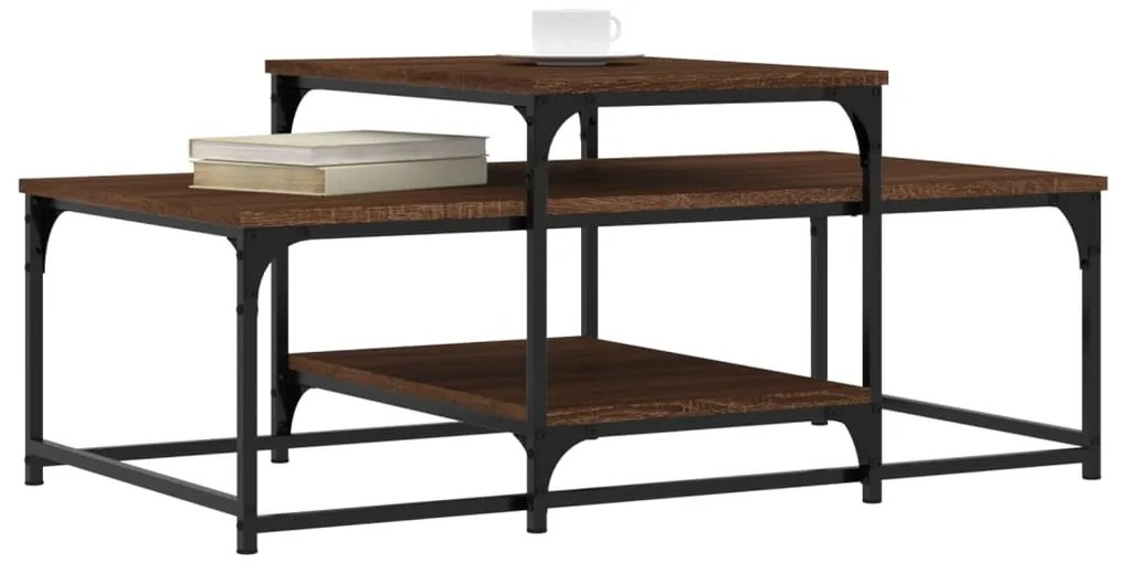 Mesa de centro 102x60x45 cm derivados madeira carvalho castanho