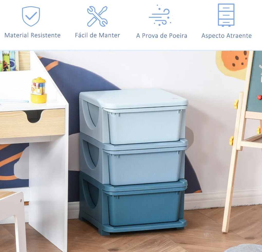 Organizador de Brinquedos Luna - Azul - Design Moderno