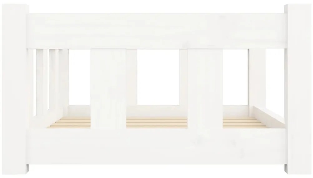 Cama para cães 65,5x50,5x28 cm madeira de pinho maciça branco