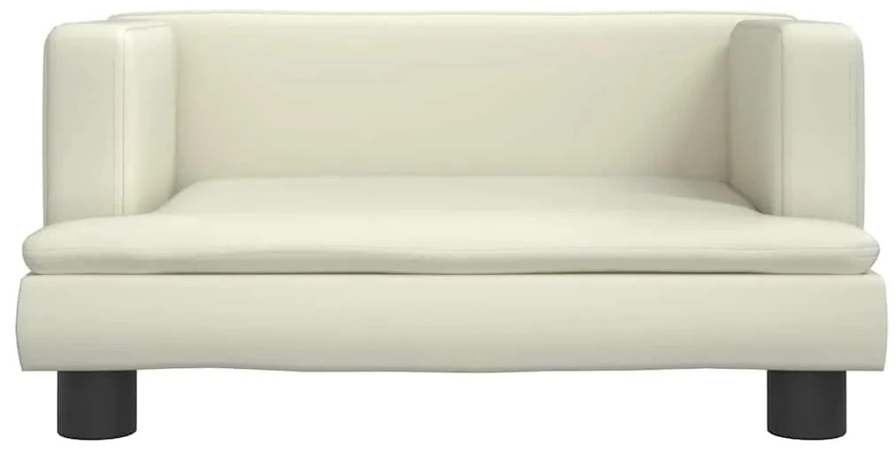Cama para cães 60x40x30 cm couro artificial cor creme