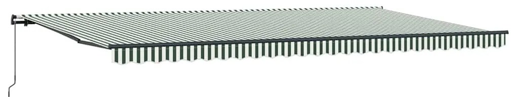 Toldo Retrátil Manual Verde e branco 600 × 300 cm tecido
