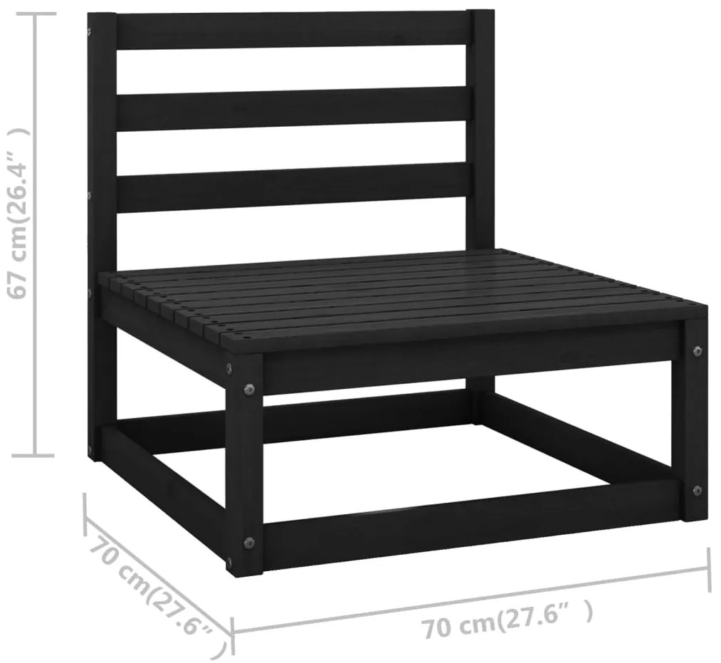 8 pcs conjunto lounge de jardim com almofadões pinho maciço