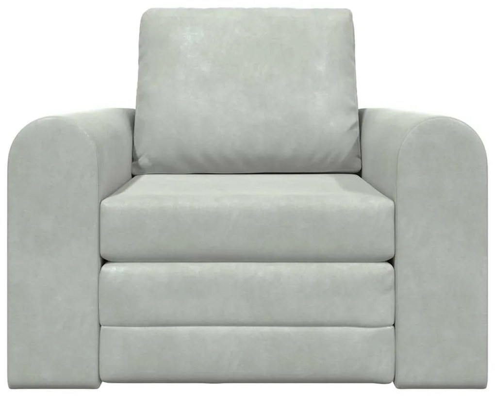 Sofá Cama 2-em-1 Cinza Claro 98x71x83 cm Veludo