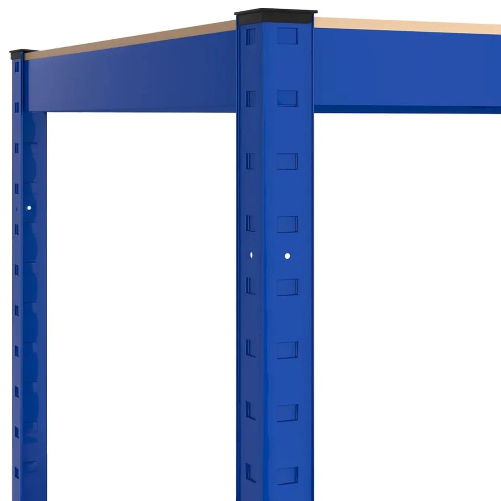 5-Layer Storage Shelf Blue Steel&amp;Madeira de engenharia