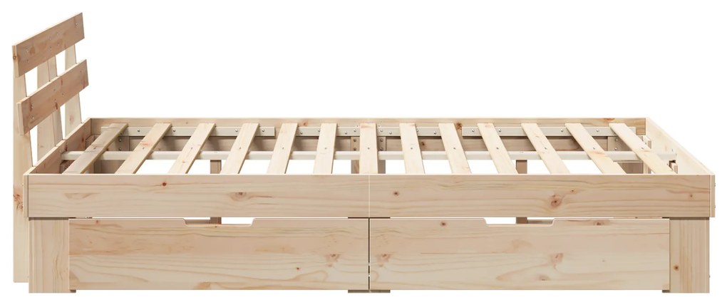 Estrado de Cama com Gavetas 140x190 cm Pinho Maciço