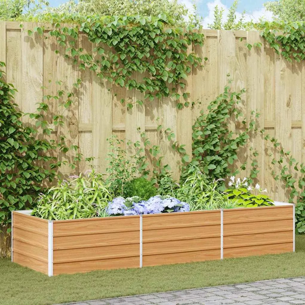 vidaXL Canteiro de jardim elevado Marrom Claro 240 x 80 x 45 cm