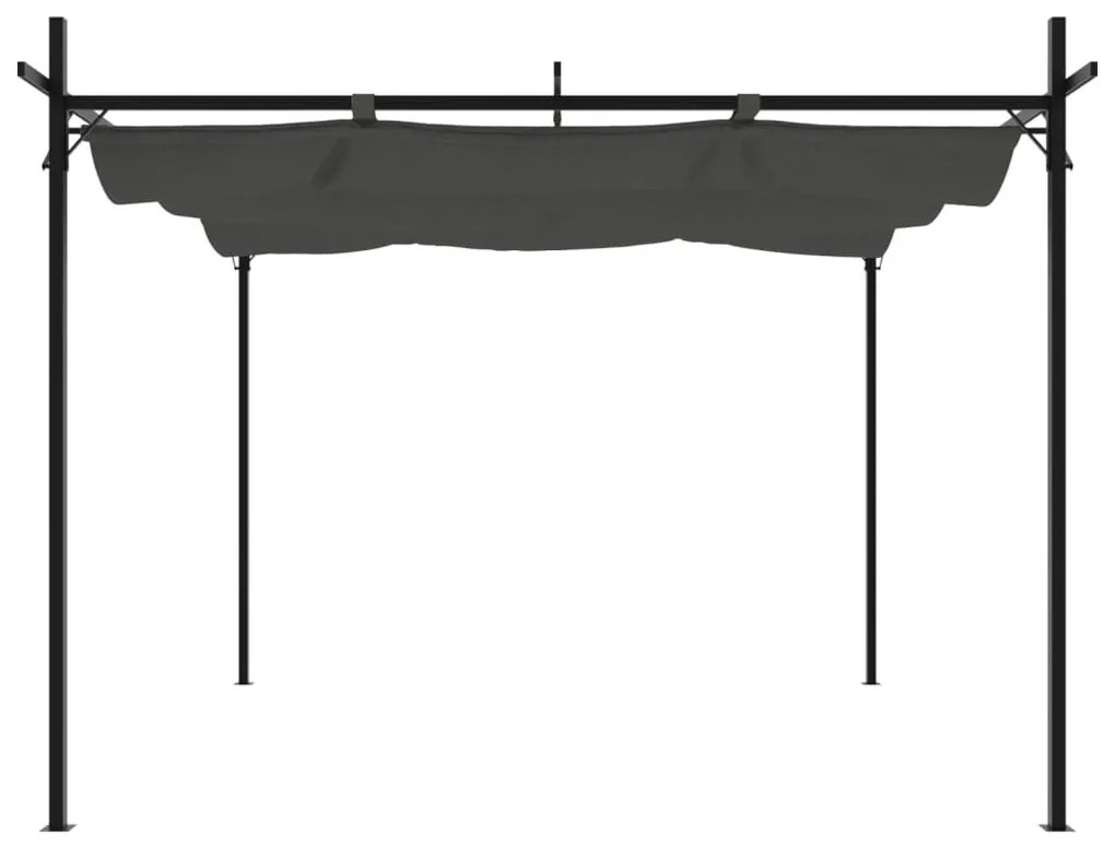 Pérgola com toldo retrátil 295x292x230 cm cor antracite