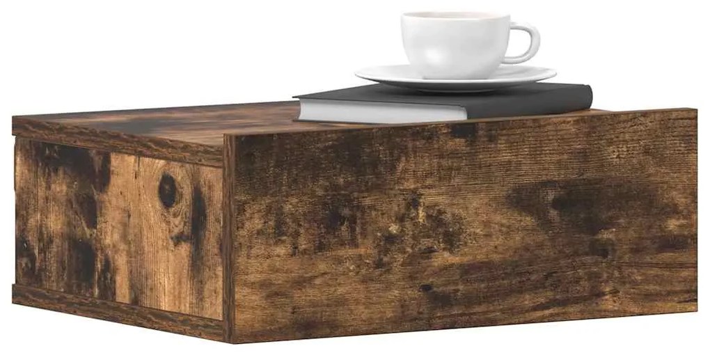 Mesas cabeceira susp. 2pcs 40x30x15 cm cor carvalho fumado