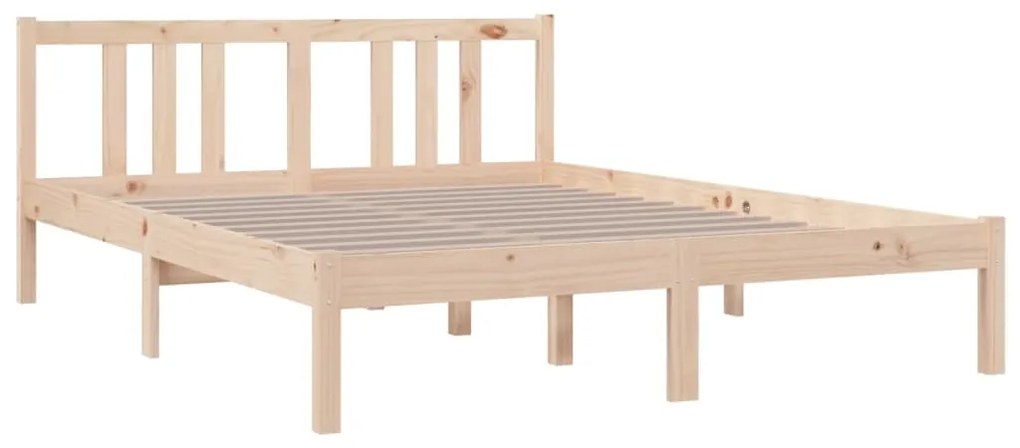 Estrutura de cama 140x190 cm madeira maciça