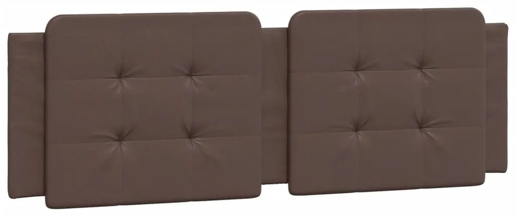 Estrutura cama c/ luzes LED 160x200cm couro artificial castanho