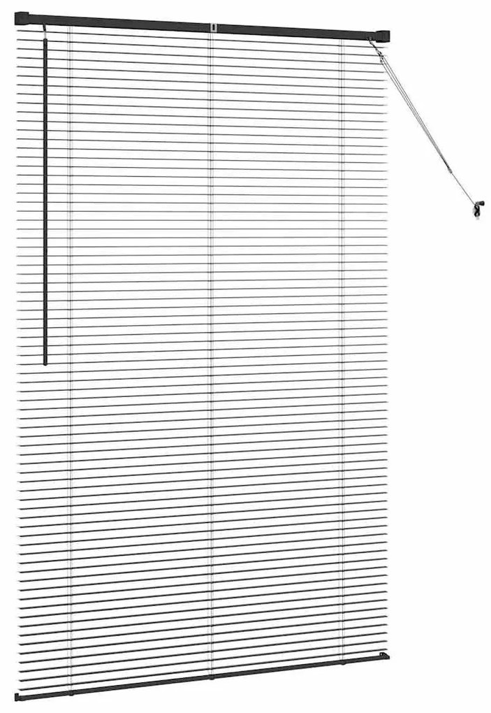 Persiana de Janela com cortinas Outros Manual Preto 120 x 175 cm Alumí