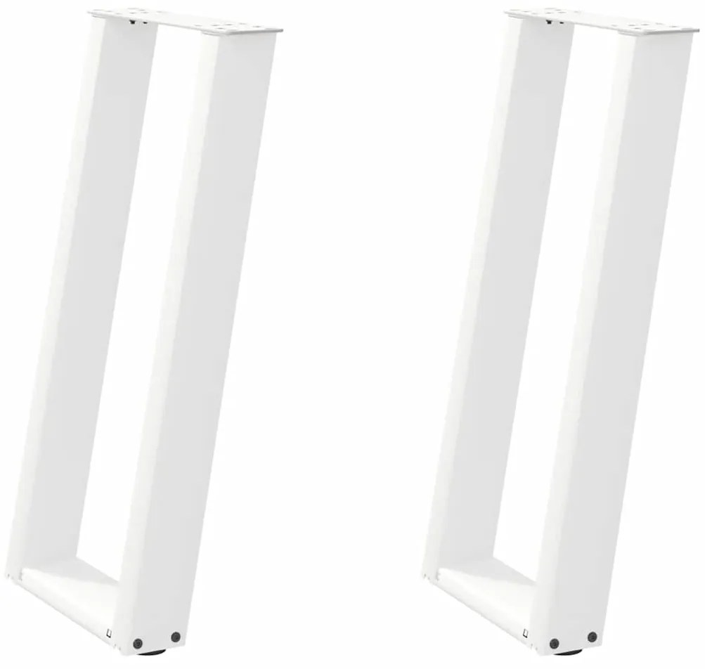 Pés de mesa de console em forma de U, 2 peças, branco, 28x(72-73) cm,