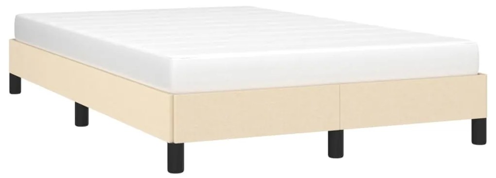 Estrutura de cama sem colchão 120x190 cm tecido creme