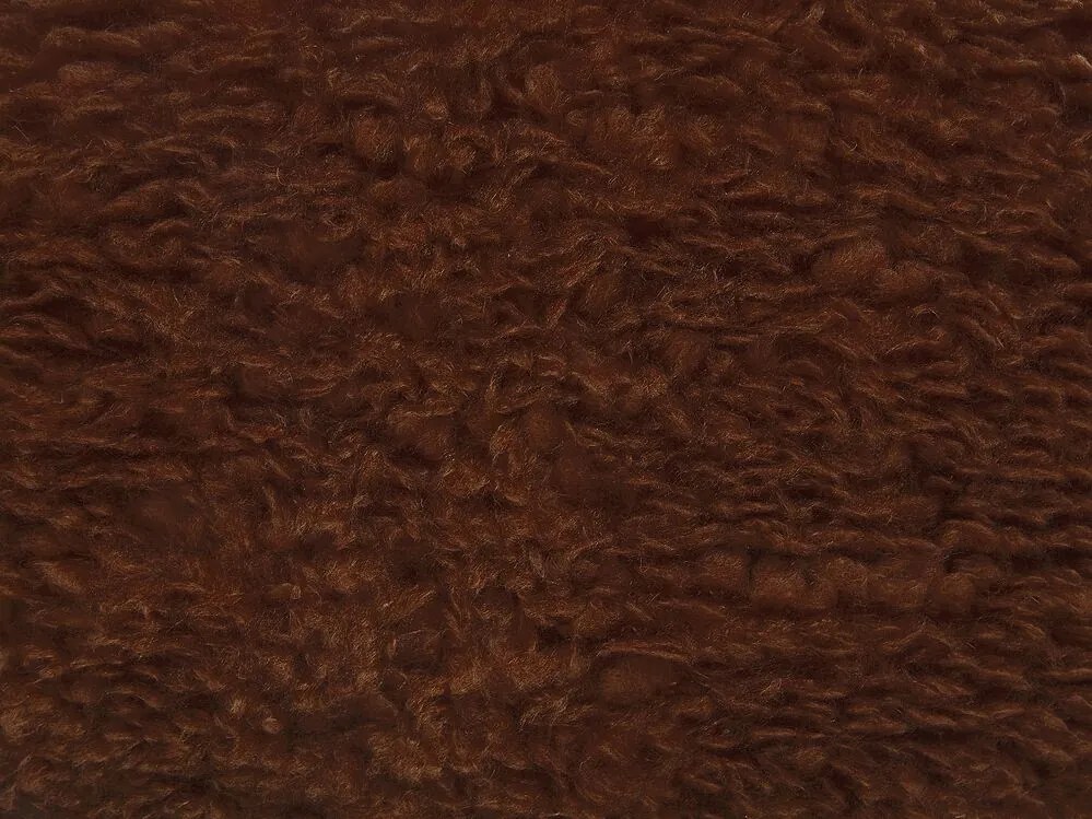 Tamborete em tecido castanho com arrumação SHEEP Beliani