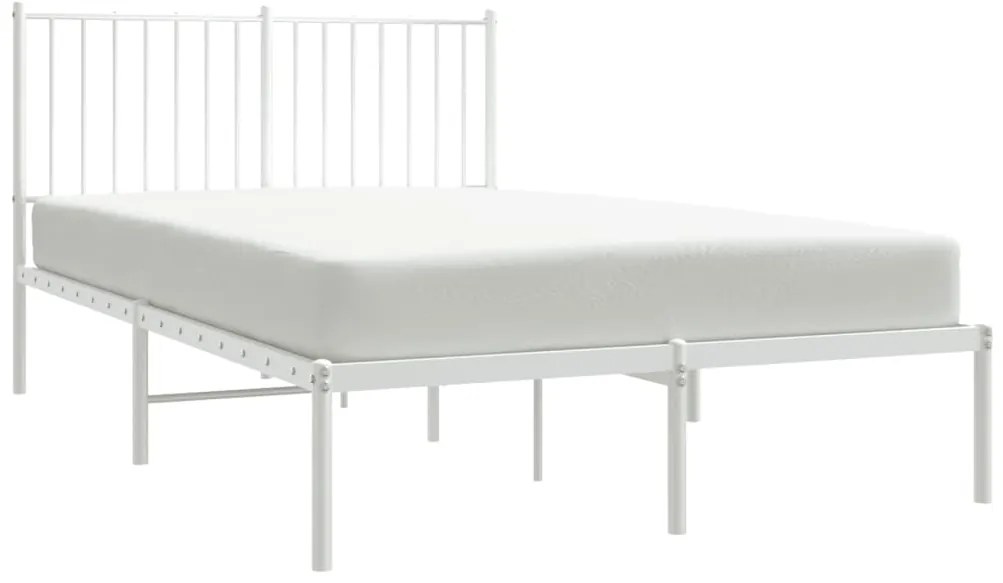 Estrutura de cama com cabeceira 120x200 cm metal branco