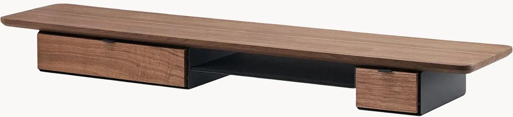 Suporte para monitor em madeira de nogueira artesanal com 2 gavetas Pro