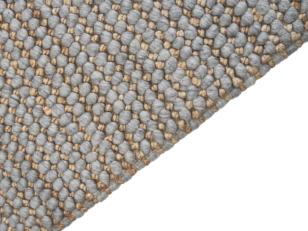 Tapete de lã cinzenta 80 x 150 cm BANOO Beliani