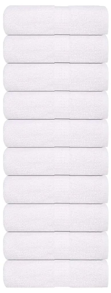 Toalhas de mãos 10 pcs 30x30 cm 360 g/m2 100% algodão branco