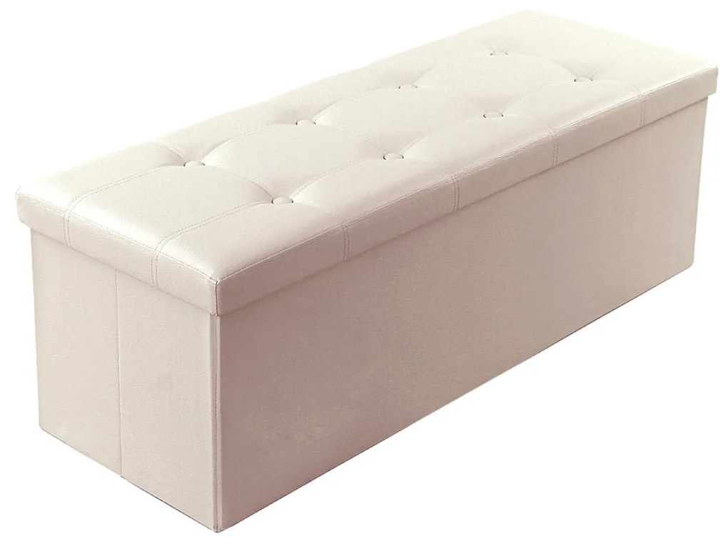 Banco-baú acolchado de armazenamento | SONGMICS | 110 x 38 x 38 cm | bege | LSF70M.