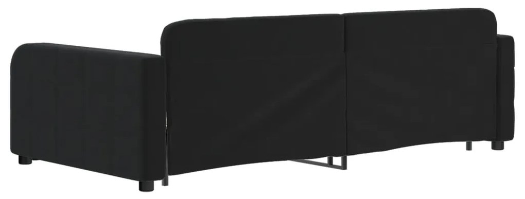 Sofá-cama com gavetão 100x200 cm veludo preto