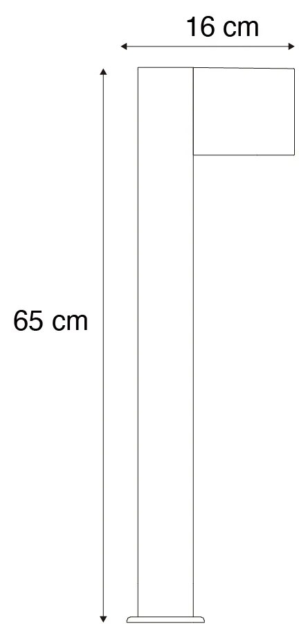 Candeeiro de pé moderno para exterior em alumínio com impressão de madeira 65cm IP44 - Baleno Moderno