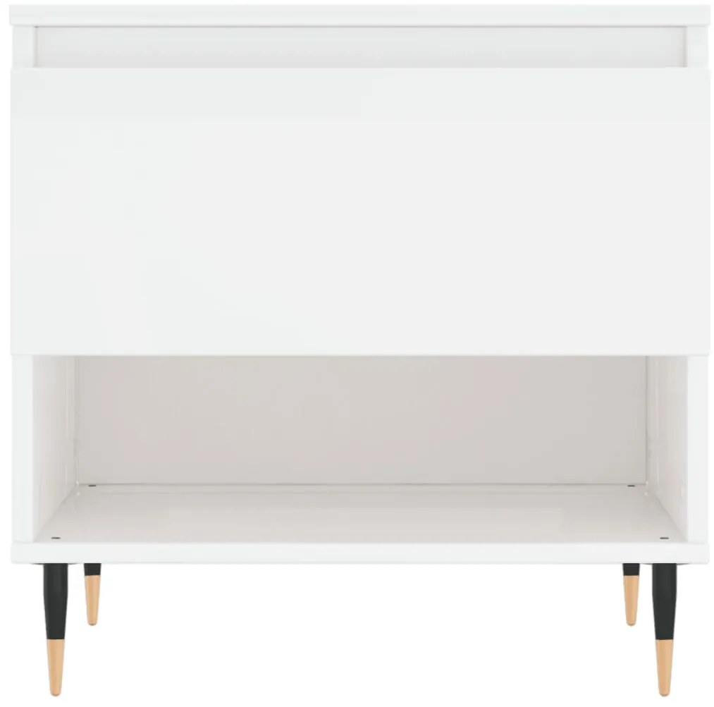 Mesas de centro 2pcs 50x46x50cm deriv. madeira branco brilhante